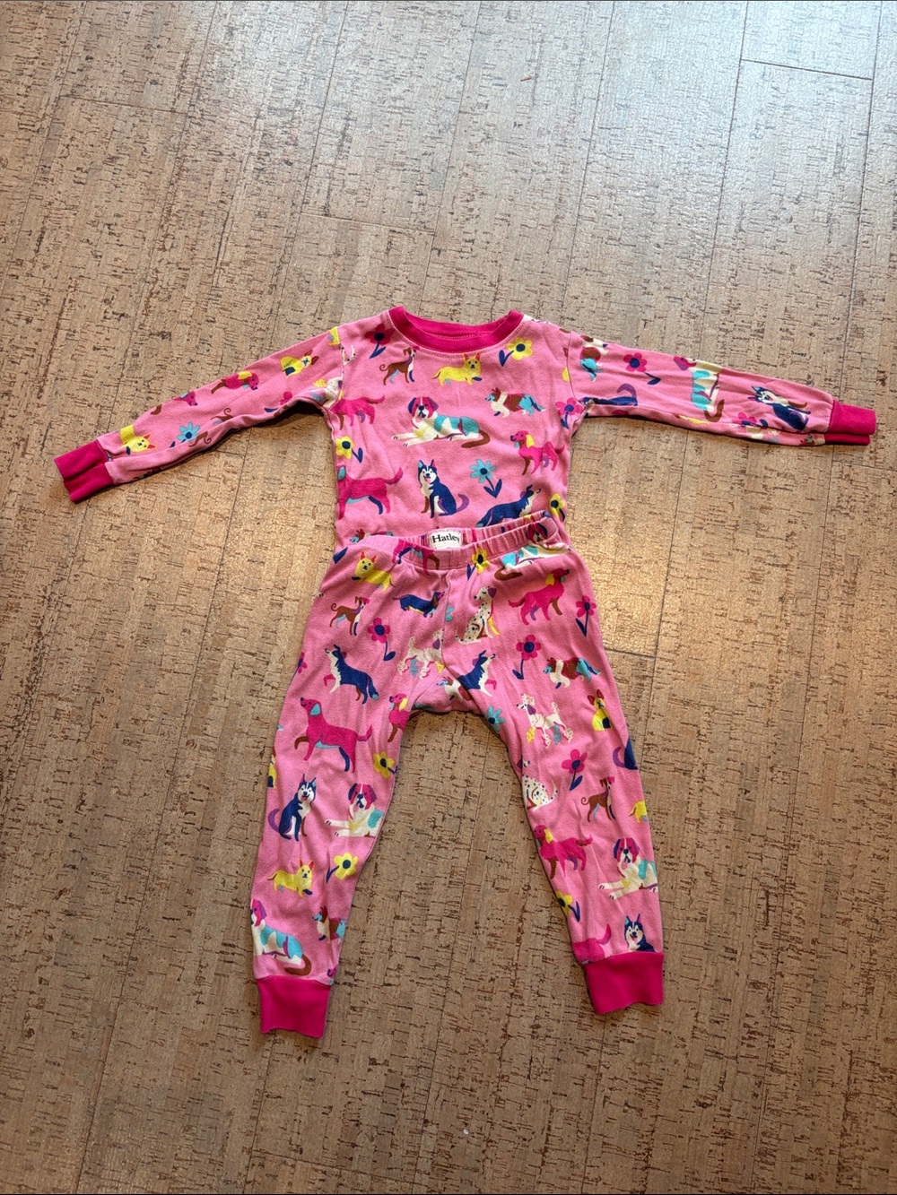 Hatley - Girls Pink Dog Print Pajama Set